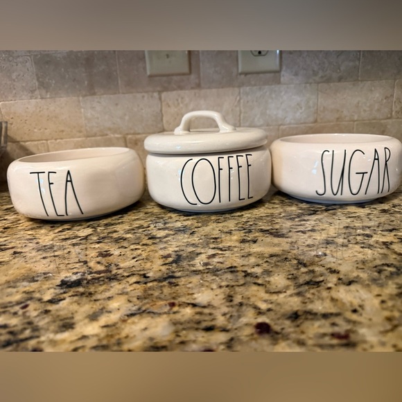 Rae Dunn Artisan Collections br Magenta Canister Set COFFEE SUGAR TEA - NEW - Picture 2 of 5